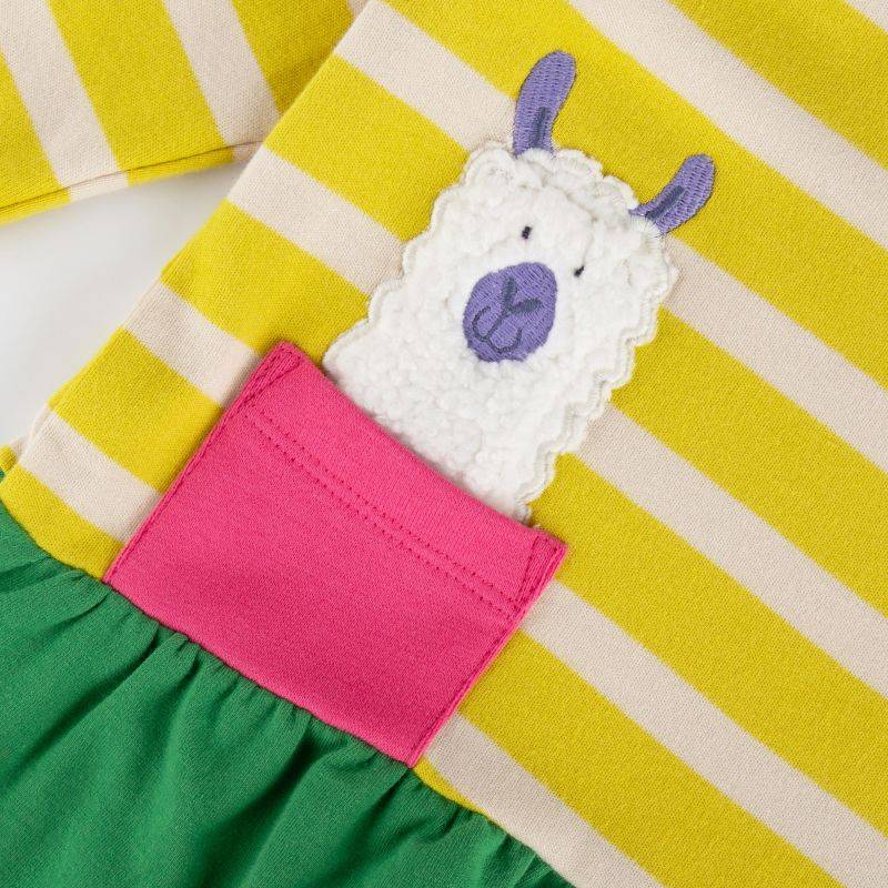 Sigikid Baby Kleid Crazy Lama, grün und gelb Cyber Monday