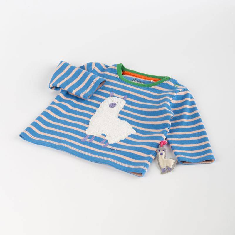 Sigikid Baby Langarmshirt Crazy Lama, blau gestreift Vatertagsangebot
