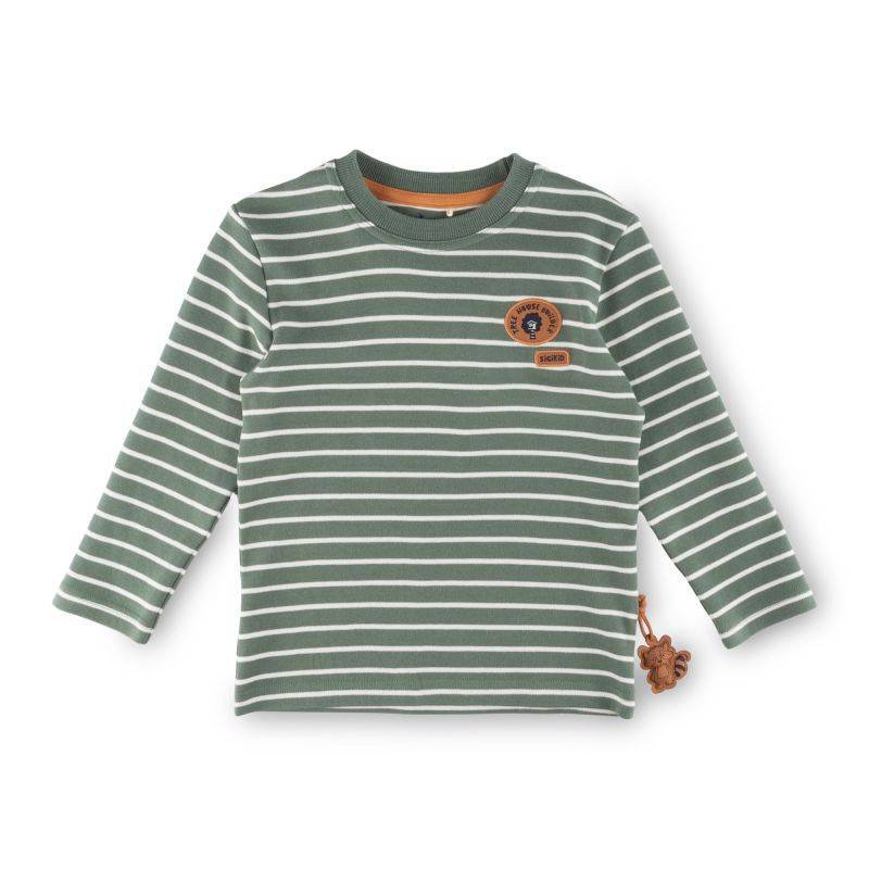 Sigikid Kinder Langarm Ringelshirt, grün-weiß 50% Rabatt mit kostenlosem Versand