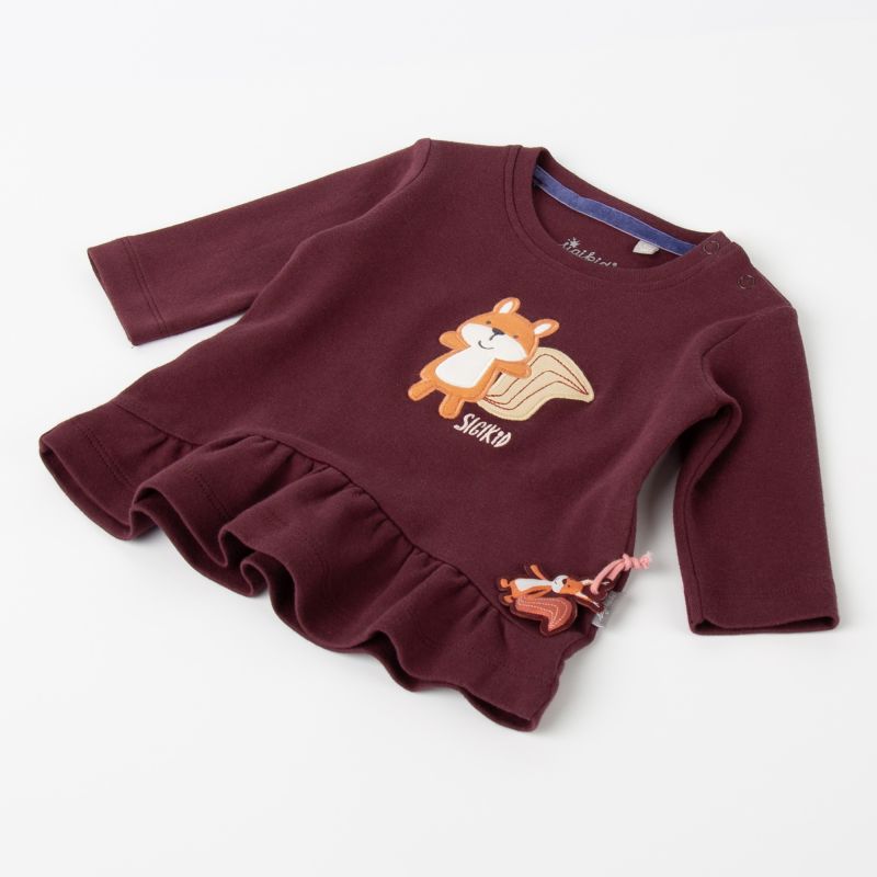 Sigikid Baby Longshirt mit Eichhörnchen Motiv, dunkelrot 2025