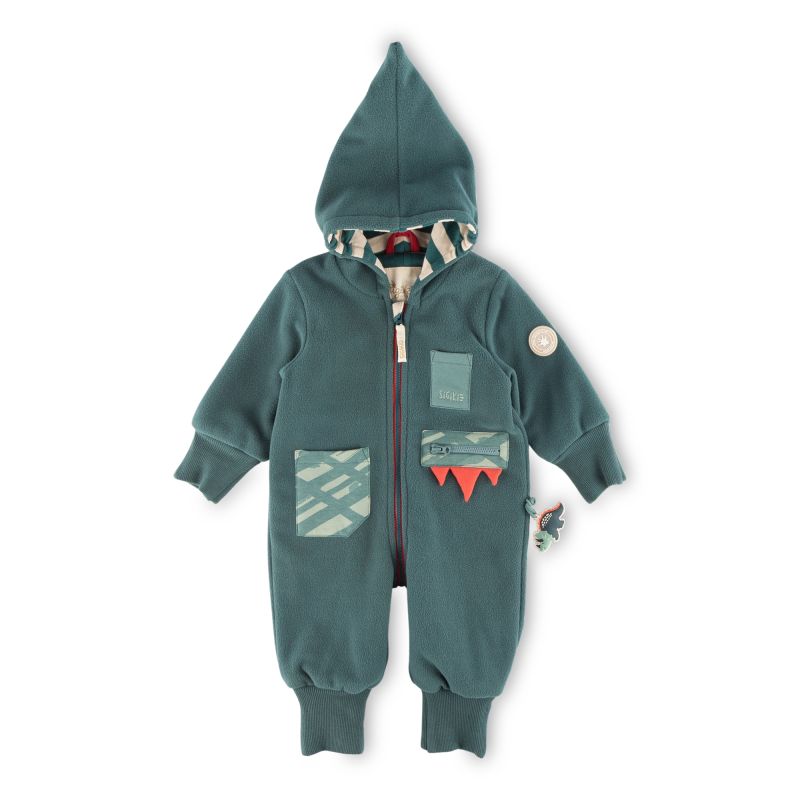 Sigikid Baby Fleeceoverall Dino, grün Outlet
