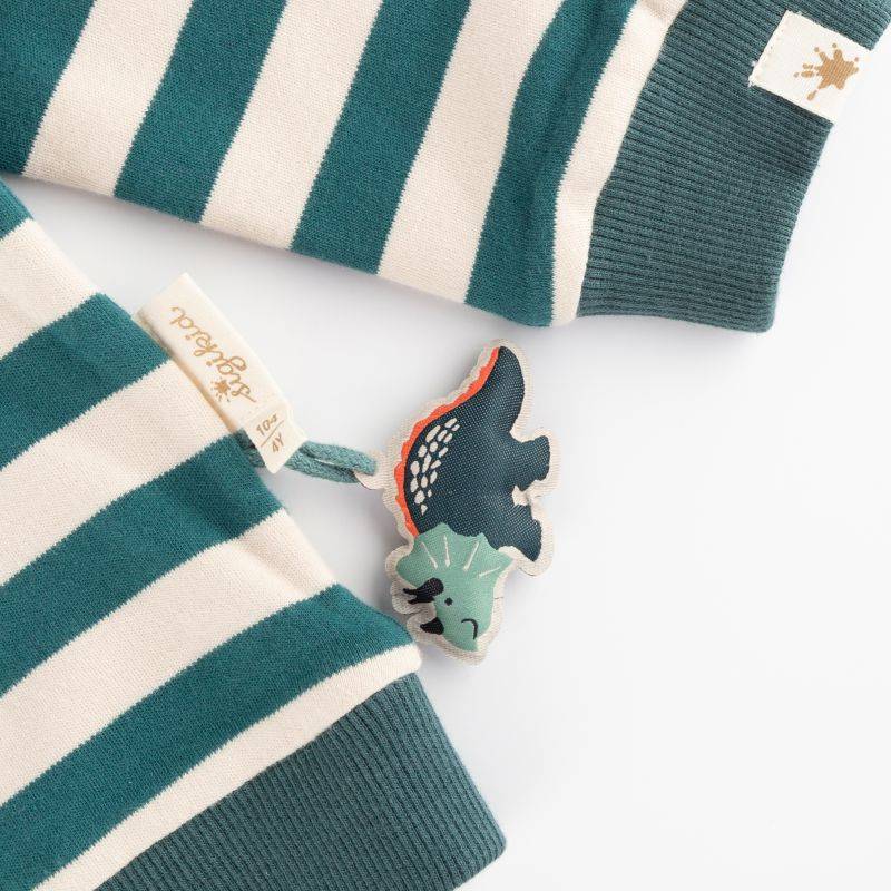 Sigikid Kinder Wendeshirt Dino, dunkelrot oder grün gestreift Günstiger Verkauf