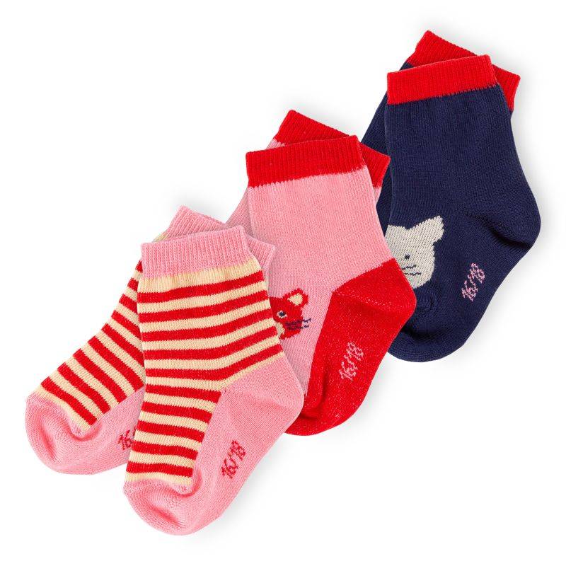 Sigikid Baby Socken- im 3er-Set mit Katzen Motiv, bunt Fabrikverkauf