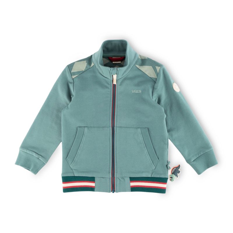 Sigikid Kinder Sweatjacke mit Dino Motiv, grün Rabatt