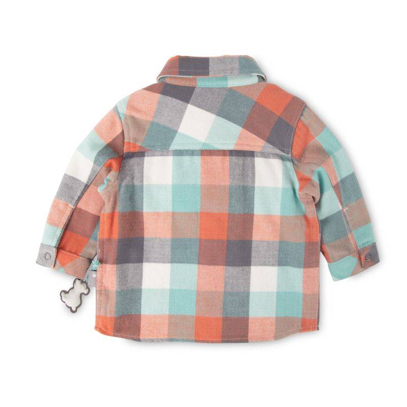 Sigikid Baby Karo Flanellhemd, orange und türkis Exklusive Angebote