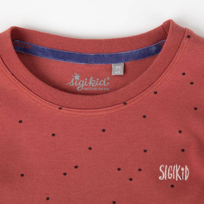 Sigikid Kinder Langarmshirt mit Eichhörnchen Motiv, rotbraun mit Pünktchen Kostenlose Rückgabe