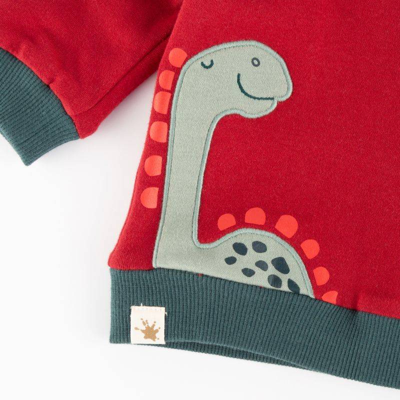 Sigikid Baby Wendeshirt Dino, rot oder grün-weiß gestreift Letzter Tag