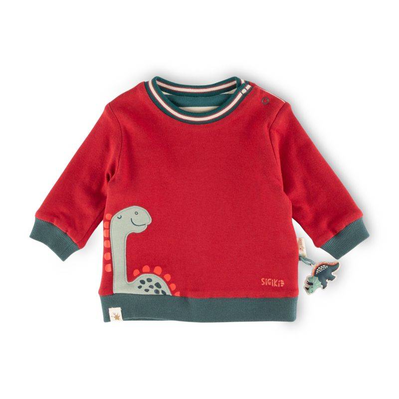 Sigikid Baby Wendeshirt Dino, rot oder grün-weiß gestreift Letzter Tag