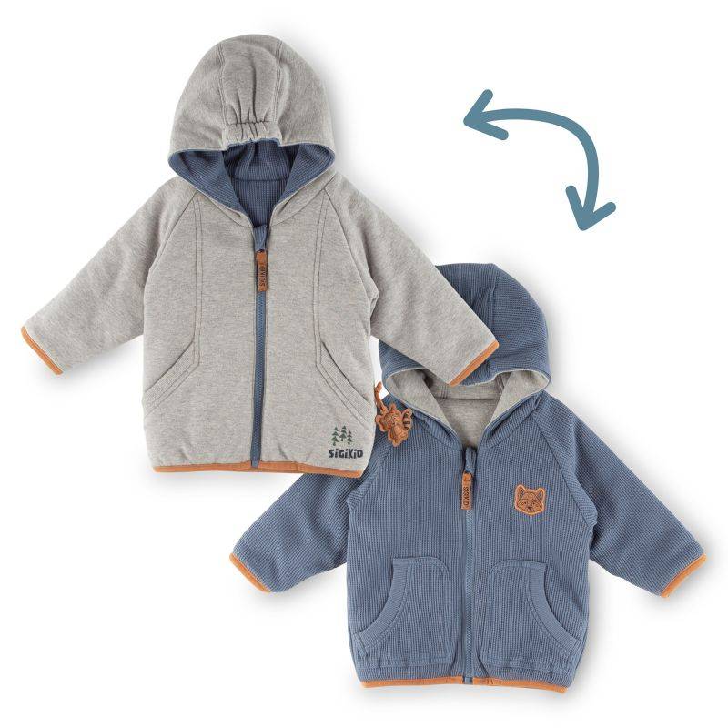 Sigikid Baby Wendejacke wattiert, blau oder grau Günstiger Verkauf