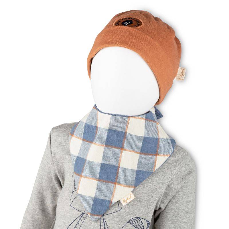 Sigikid Baby Wendehalstuch, blau-kariert Kostenloser Versand