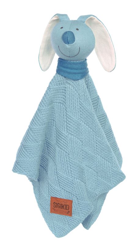 Sigikid Baby Strick-Schnuffeltuch Hase blau Im Verkauf