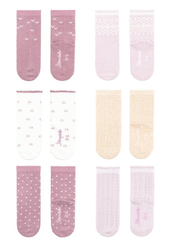 Sterntaler Socken 6er Pack Herzen aus Baumwoll-Mischgewebe Jubiläumsangebot