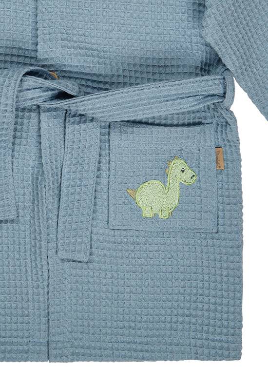 Sterntaler Bademantel Dino Rexi mit Kapuze in blau Fabrikpreis