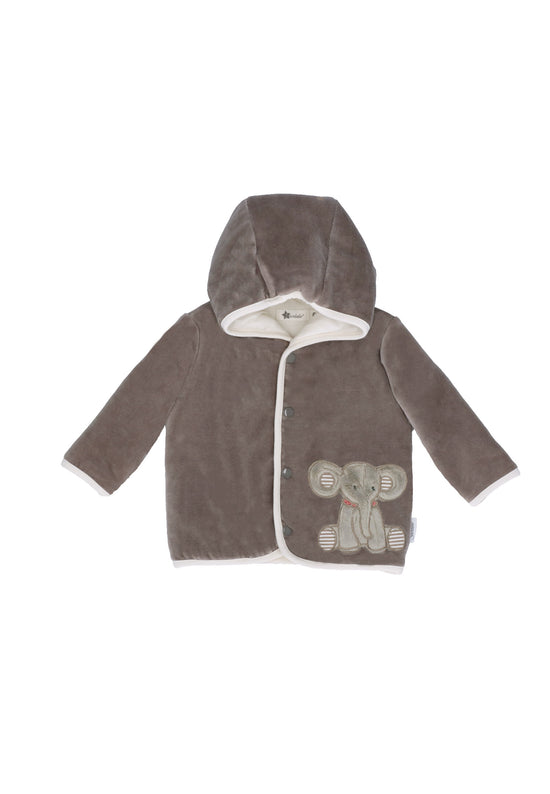Sterntaler Kapuzen-Jacke aus Nicki, Motiv Elefant Eddy, Grau Lagerräumung