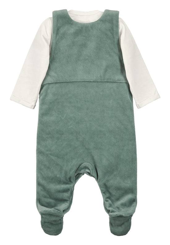 Sterntaler Strampler-Set Nicki Bär Ben in Dunkelgrün und Ecru Neueste Mode