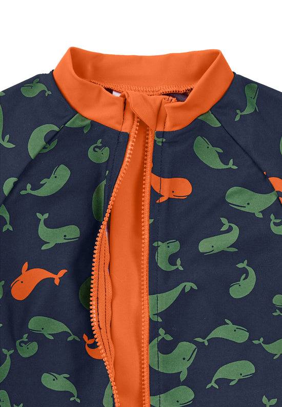 Sterntaler Schwimmanzug Jungen in Marine, Allover-Print Wale Nur für heute