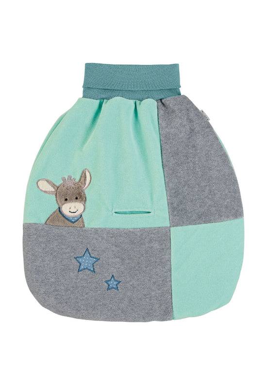 Sterntaler Strampelnest Esel Emmi aus Microfleece,Türkis/Grau Clearance-Verkauf