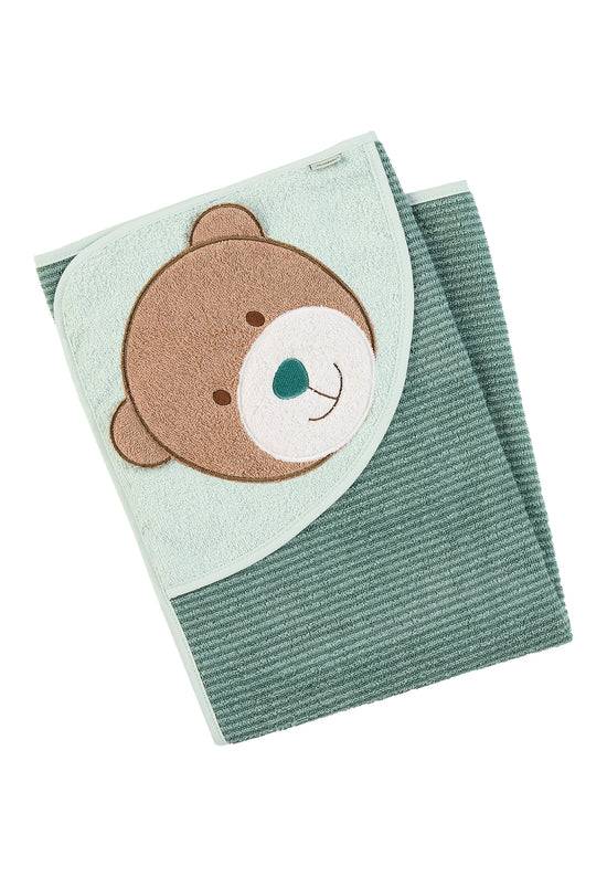 Sterntaler Motiv-Badetuch Bär Ben in Mittelgrün, 80x80cm Top Angebot