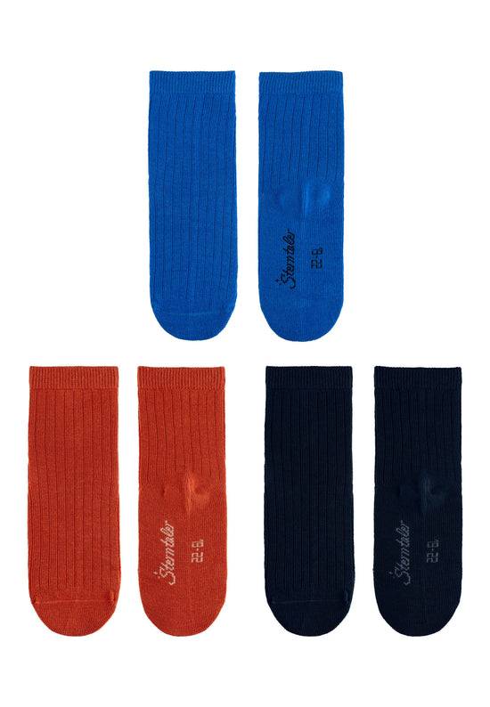 Sterntaler 3er Pack Baumwoll-Socken mit Rippenmuster zollfrei
