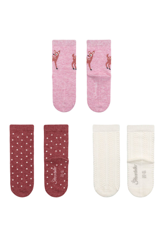 Sterntaler 3er Pack Baumwollsocken mit Rehkitz-Motiv 50% Rabatt für begrenzte Zeit