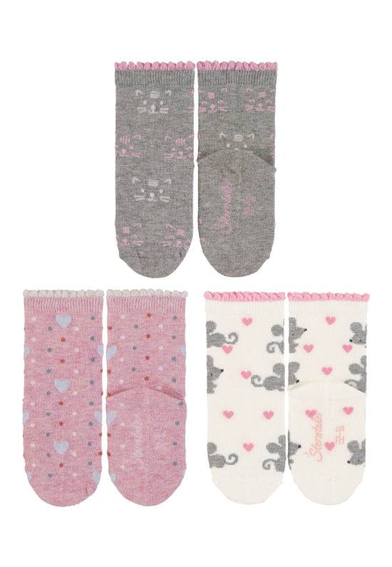 Sterntaler Socken im 3er-Pack Katzengesicht, Herz und Maus Rabatte dieses Monats