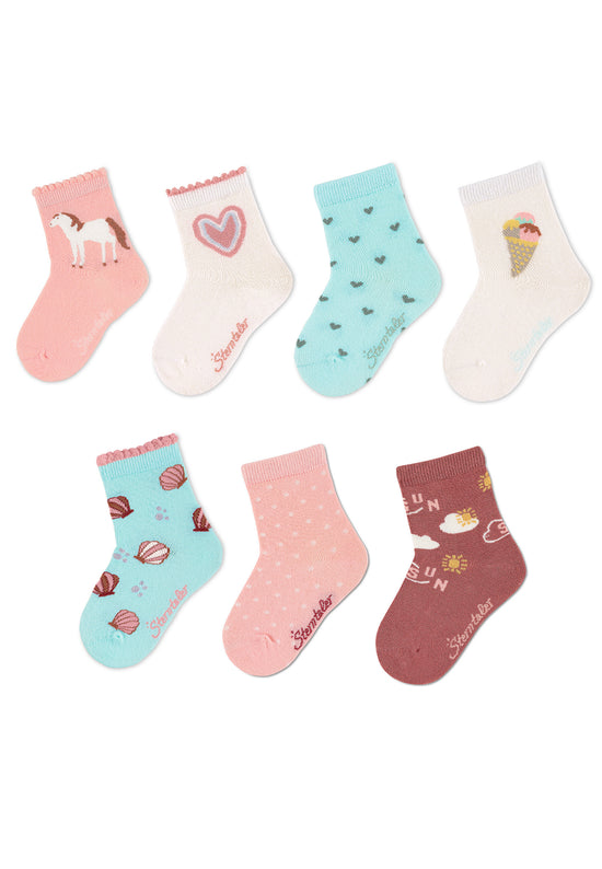 Sterntaler Kindersocken 7er-Box Mädchen in Rosa