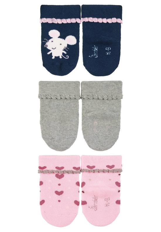 Sterntaler Babysocken 3er-Pack Maus, uni und Herzen Heißer Verkauf