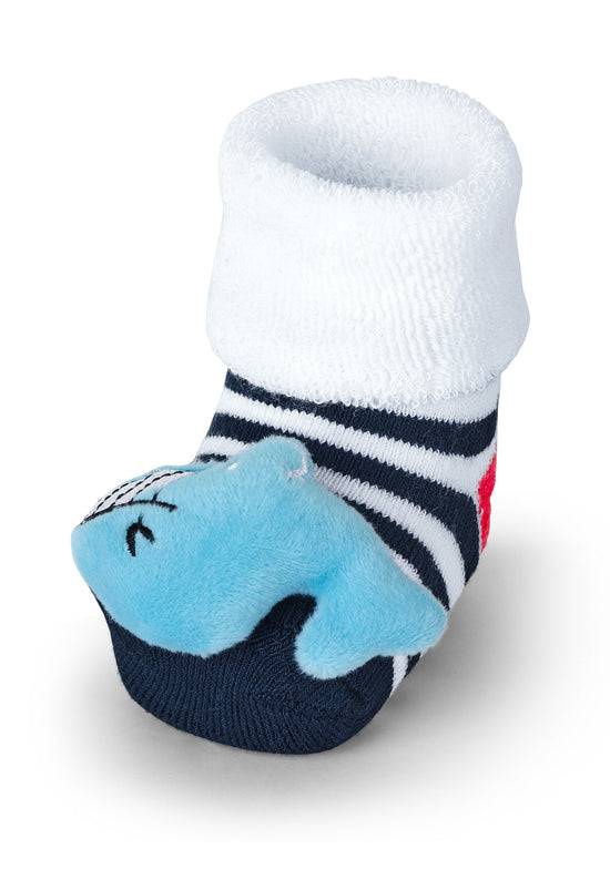 Sterntaler Baby Rasselsocken Wal in Marine mit Ringel Große Rabatte