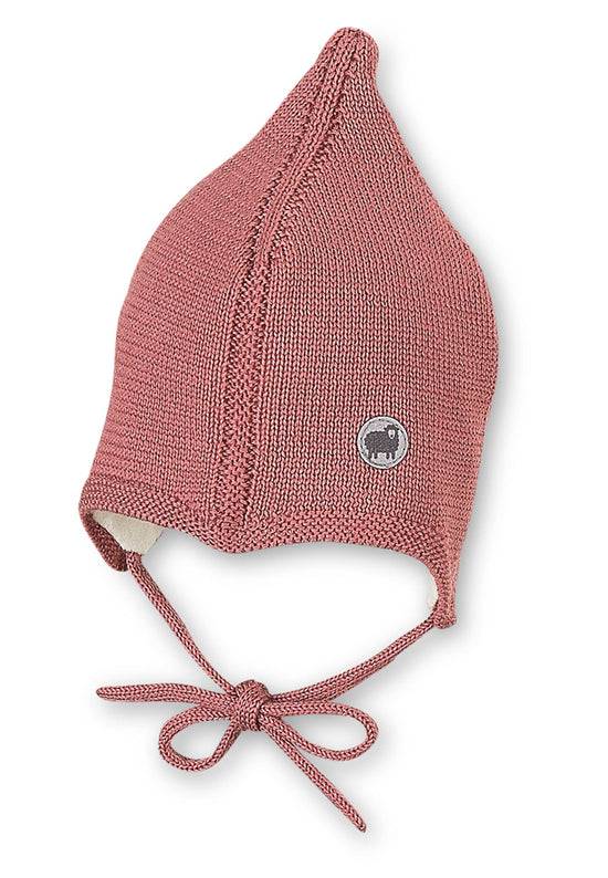 Sterntaler Strickmütze aus Wolle (Merino) mit kleinem Zipfel