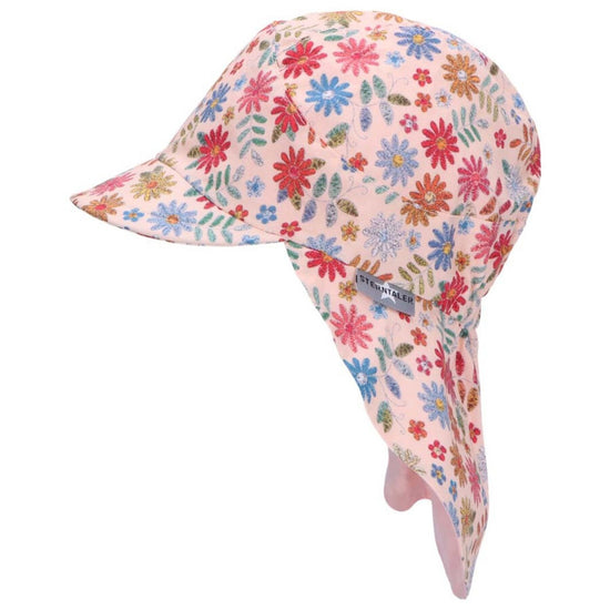 Sterntaler Schirmmütze in Rosa, Nackenschutz und Blumen Print Bis zu 50% Rabatt