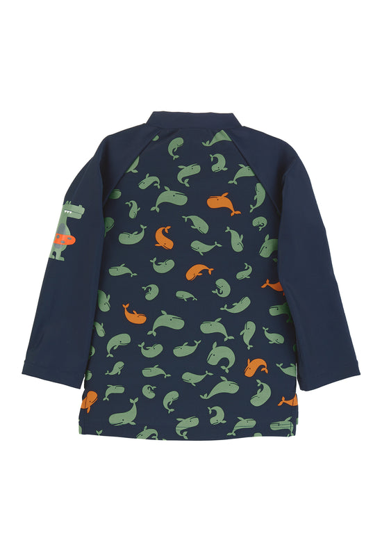 Sterntaler Langarm-Schwimmshirt in Marine mit Motiv Wale Fabrikladen