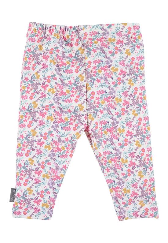 Sterntaler Leggings bedruckt mit Blumen in ecru Im Verkauf
