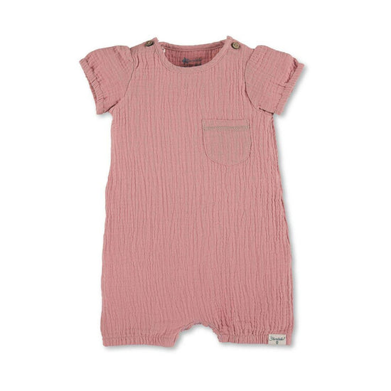 Sterntaler Playsuit in Zartrosa oder Hellrot mit Puffärmelchen Auslauf