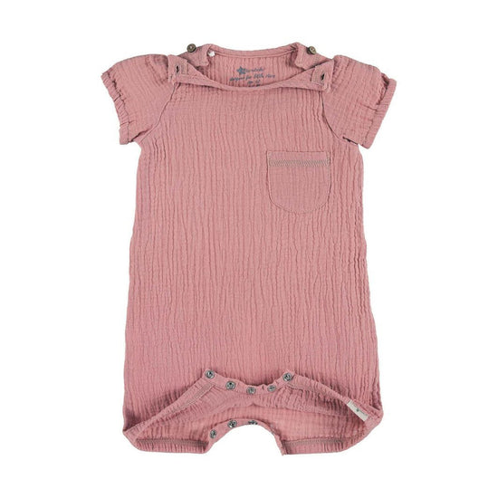 Sterntaler Playsuit in Zartrosa oder Hellrot mit Puffärmelchen Auslauf