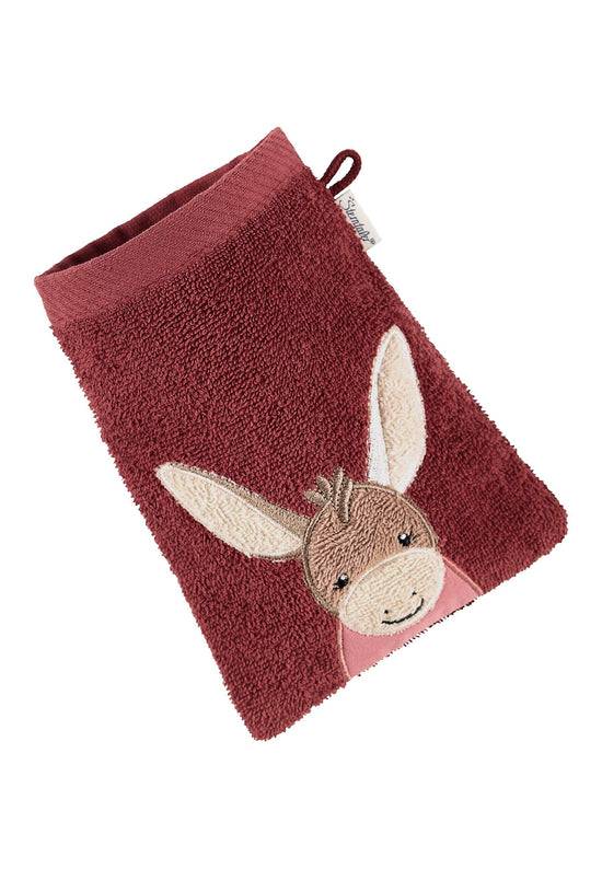 Sterntaler Waschhandschuh Esel Emmily in Dunkelrot Fabrik Onlineshop