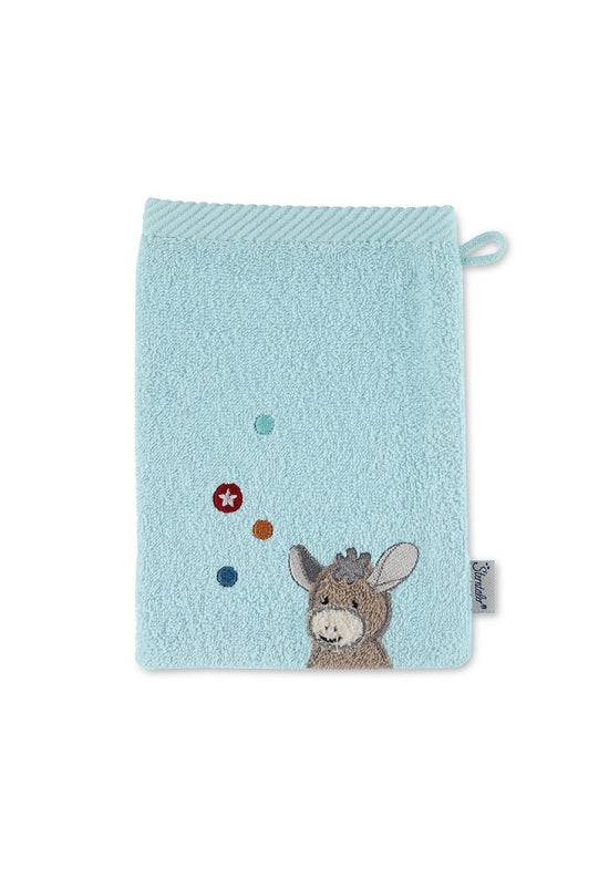 Sterntaler Waschhandschuh Esel Emmi in Mittelblau, 15x21cm