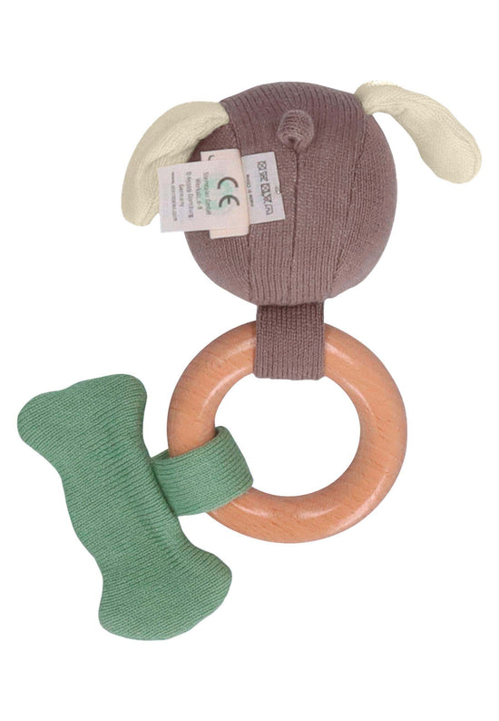 Sterntaler GOTS Baby Strick Spielfigur Hund m. Holz Greifring Letzte 3 Tage