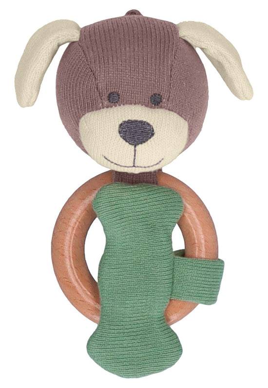 Sterntaler GOTS Baby Strick Spielfigur Hund m. Holz Greifring Letzte 3 Tage
