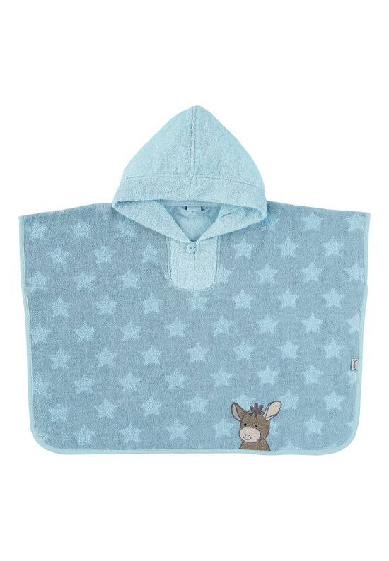 Sterntaler Poncho Esel Emmi aus Frottee in Hellblau, 70x50cm