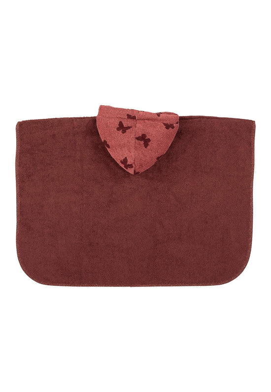Sterntaler Poncho Esel Emmily mit Stickmotiv in Dunkelrot Fabrikladen